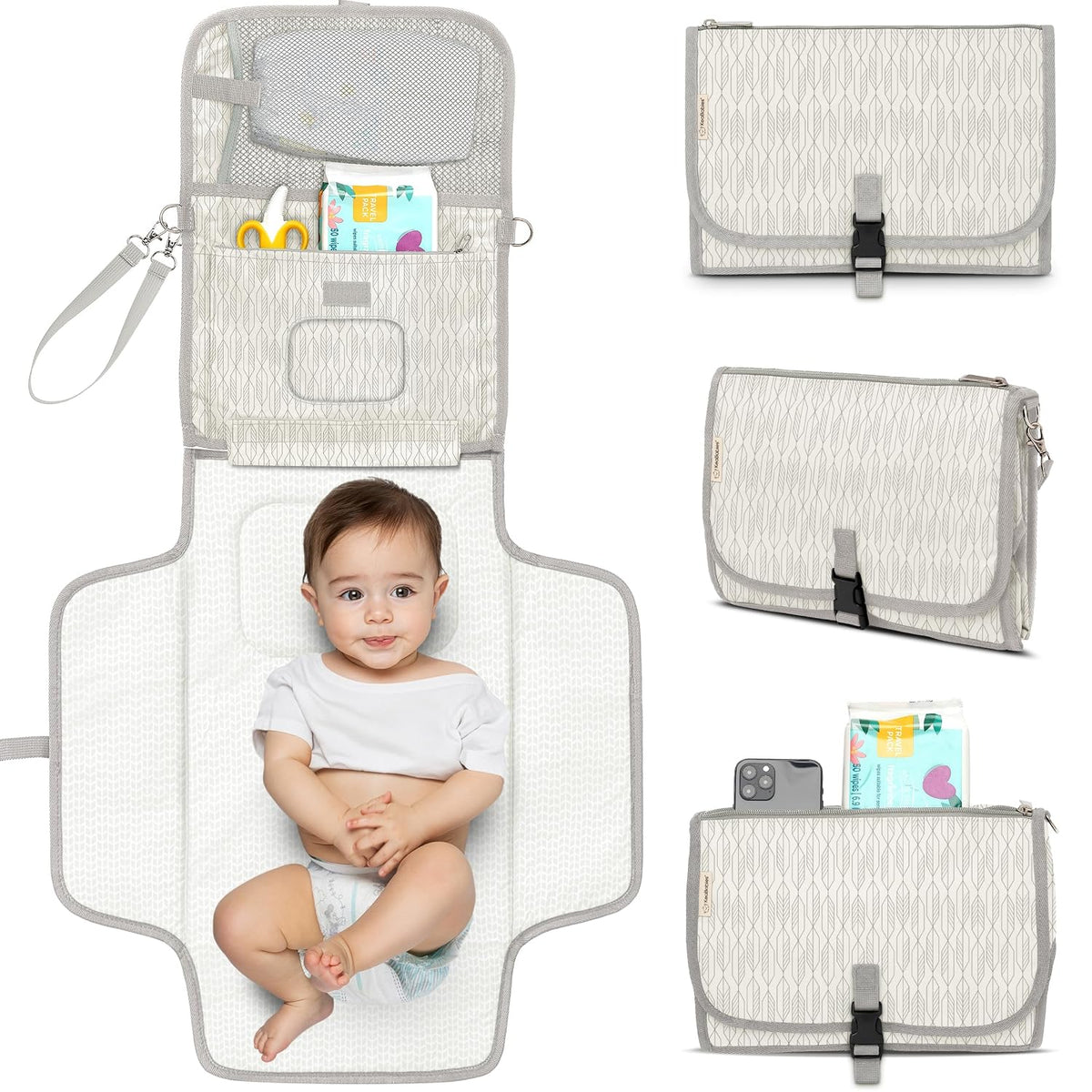 Portable Diaper Changing Pad, Wipeable Baby Changing Mat (Acacia)