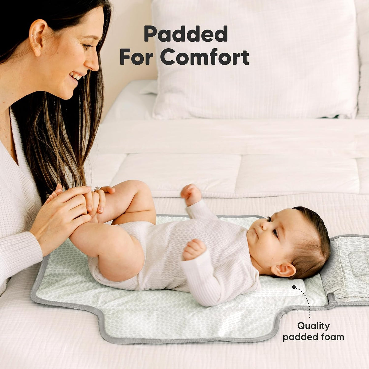 Portable Diaper Changing Pad, Wipeable Baby Changing Mat (Acacia)