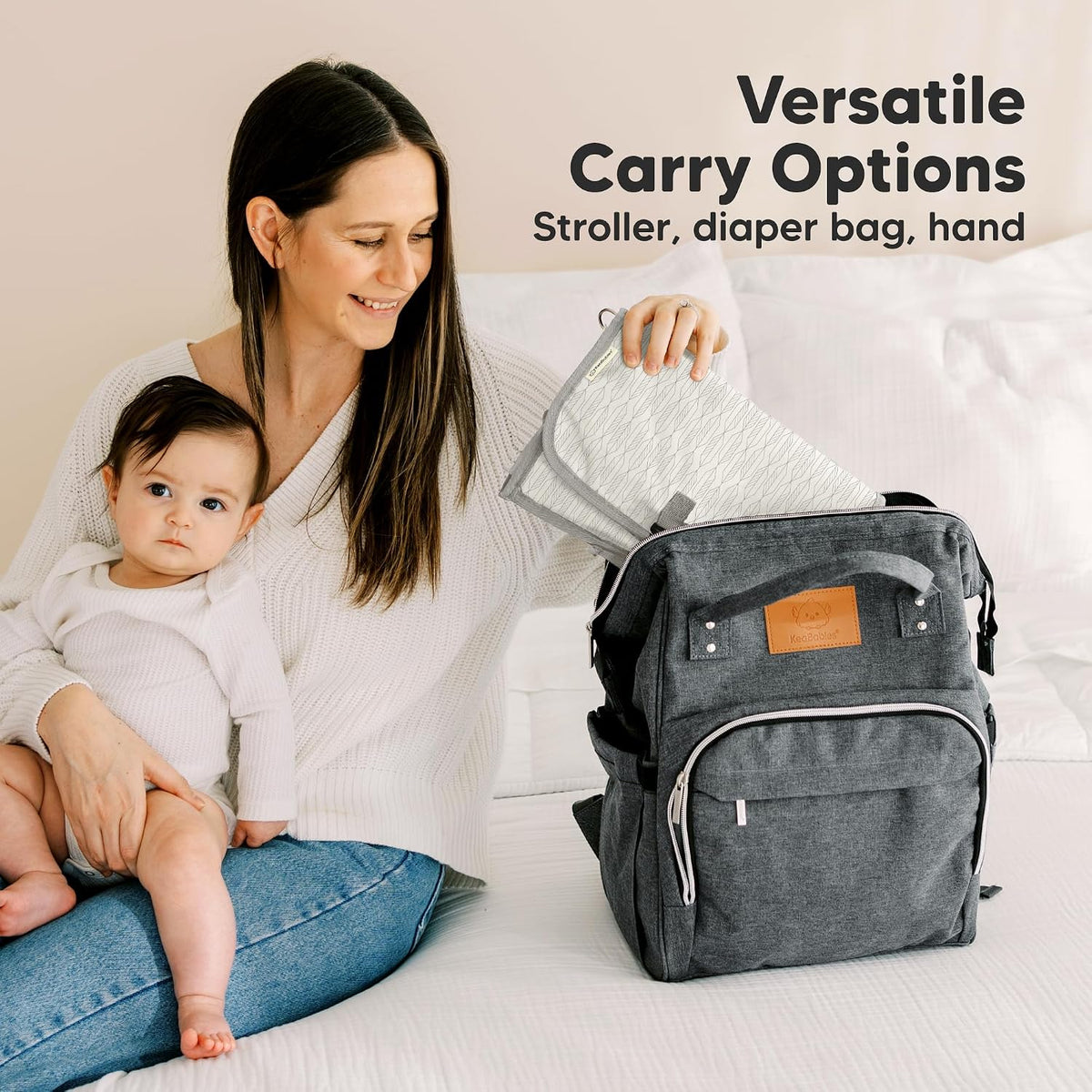 Portable Diaper Changing Pad, Wipeable Baby Changing Mat (Acacia)