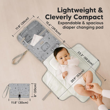 Portable Diaper Changing Pad, Wipeable Baby Changing Mat (Acacia)