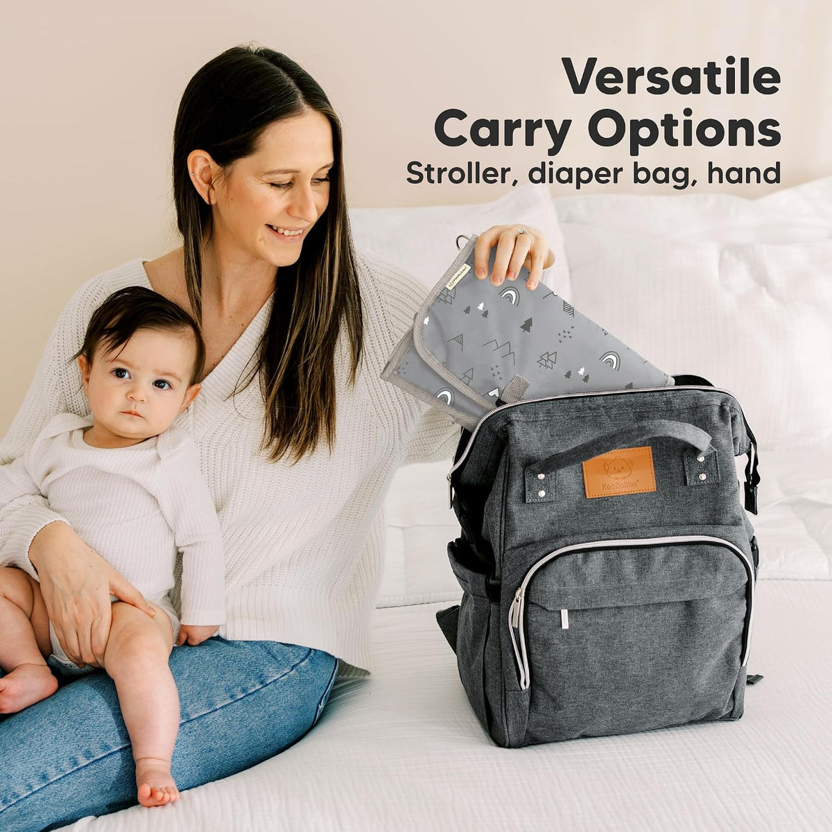 Portable Diaper Changing Pad, Wipeable Baby Changing Mat (Acacia)
