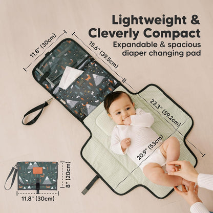 Portable Diaper Changing Pad, Wipeable Baby Changing Mat (Acacia)