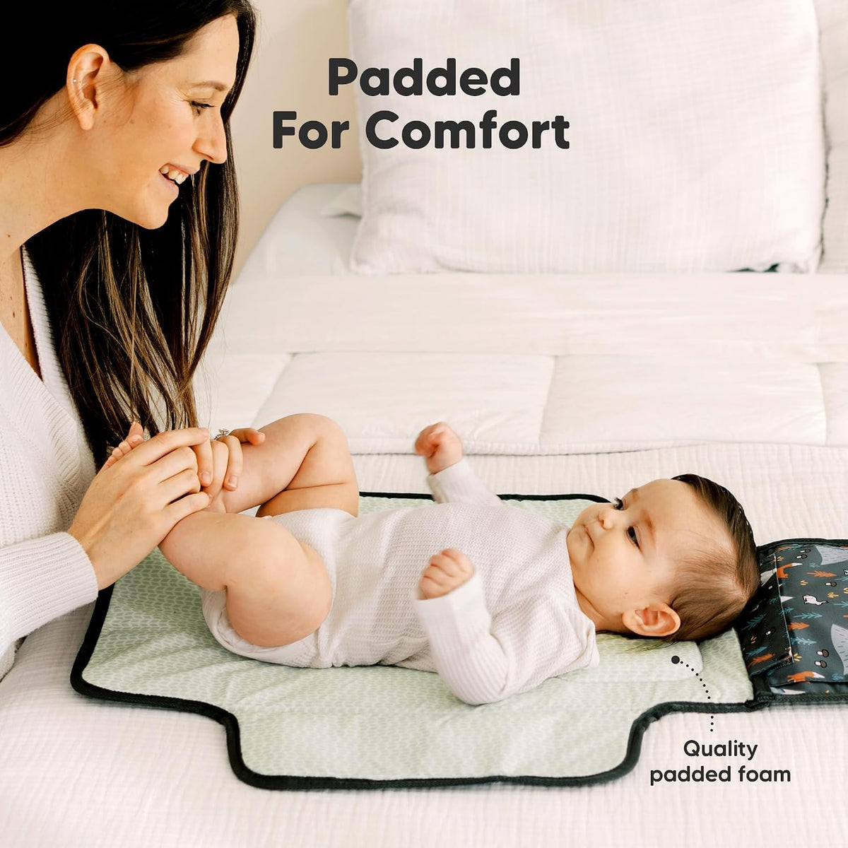 Portable Diaper Changing Pad, Wipeable Baby Changing Mat (Acacia)