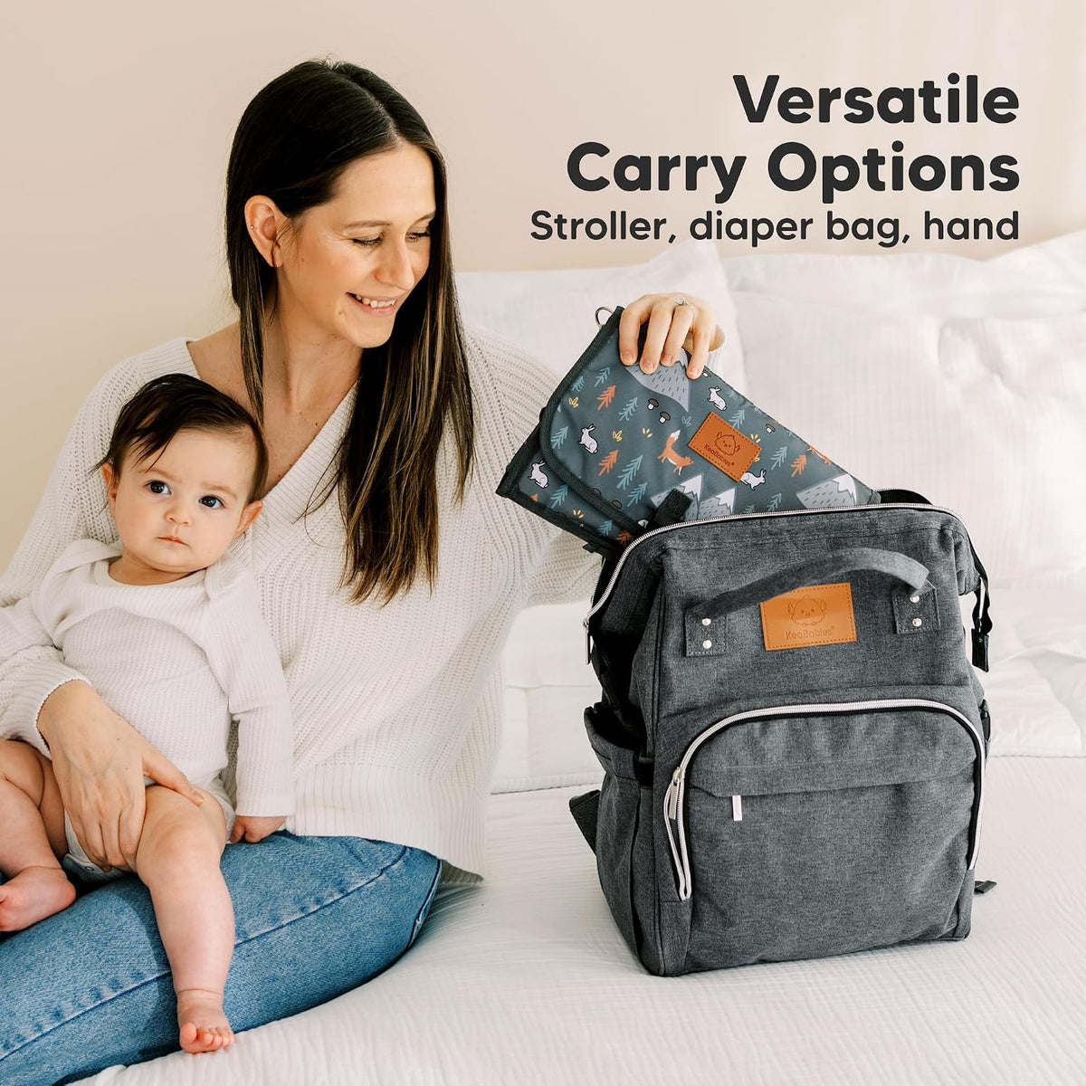 Portable Diaper Changing Pad, Wipeable Baby Changing Mat (Acacia)