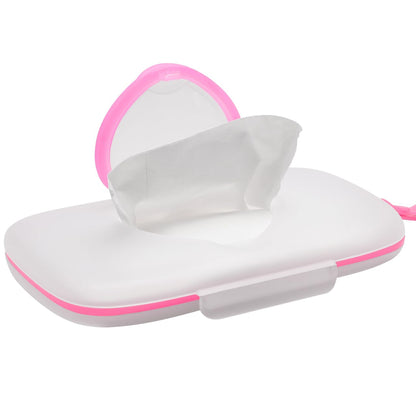 Baby Wipes Dispenser for Travel Diaper Wipe Case for Cars Outdoor Portable Refillable Pouch Diaper Holders Baby Travel Essential Container (Pink)