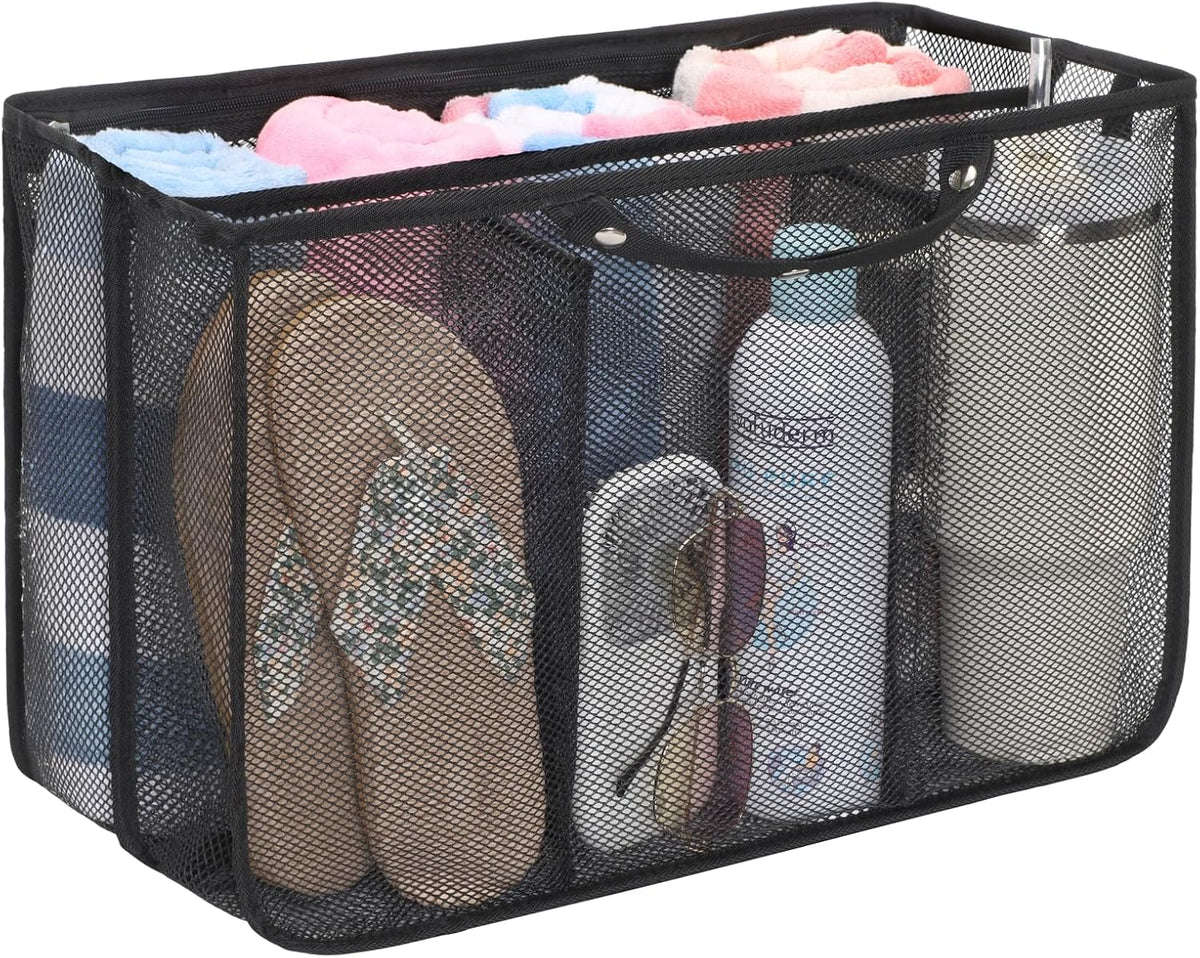 Beach Bag Organizer Insert - Mesh Tote Divider with Pockets, Pink