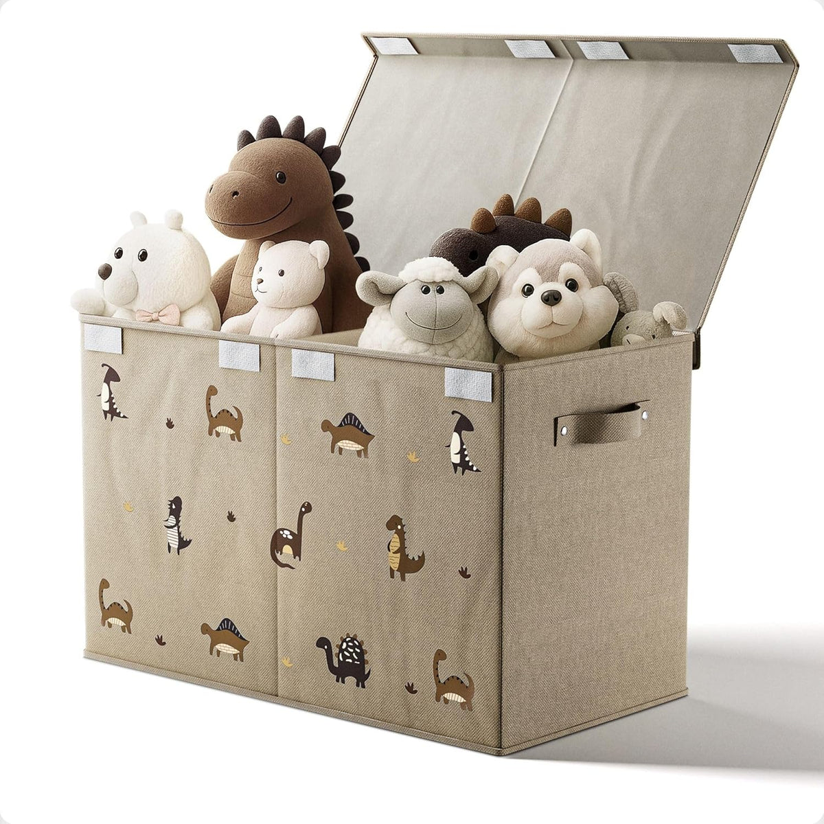 Collapsible Toy Storage Box w/ Handles, Removable Divider & Detachable Lid