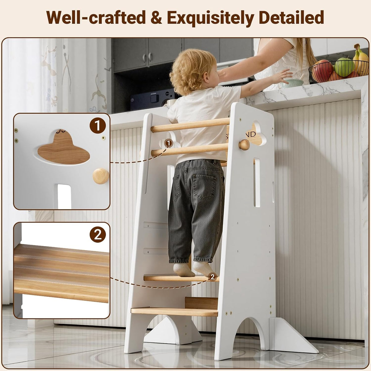Toddler Tower Toddler Standing Kitchen Stool (NO Wide Back Panel)