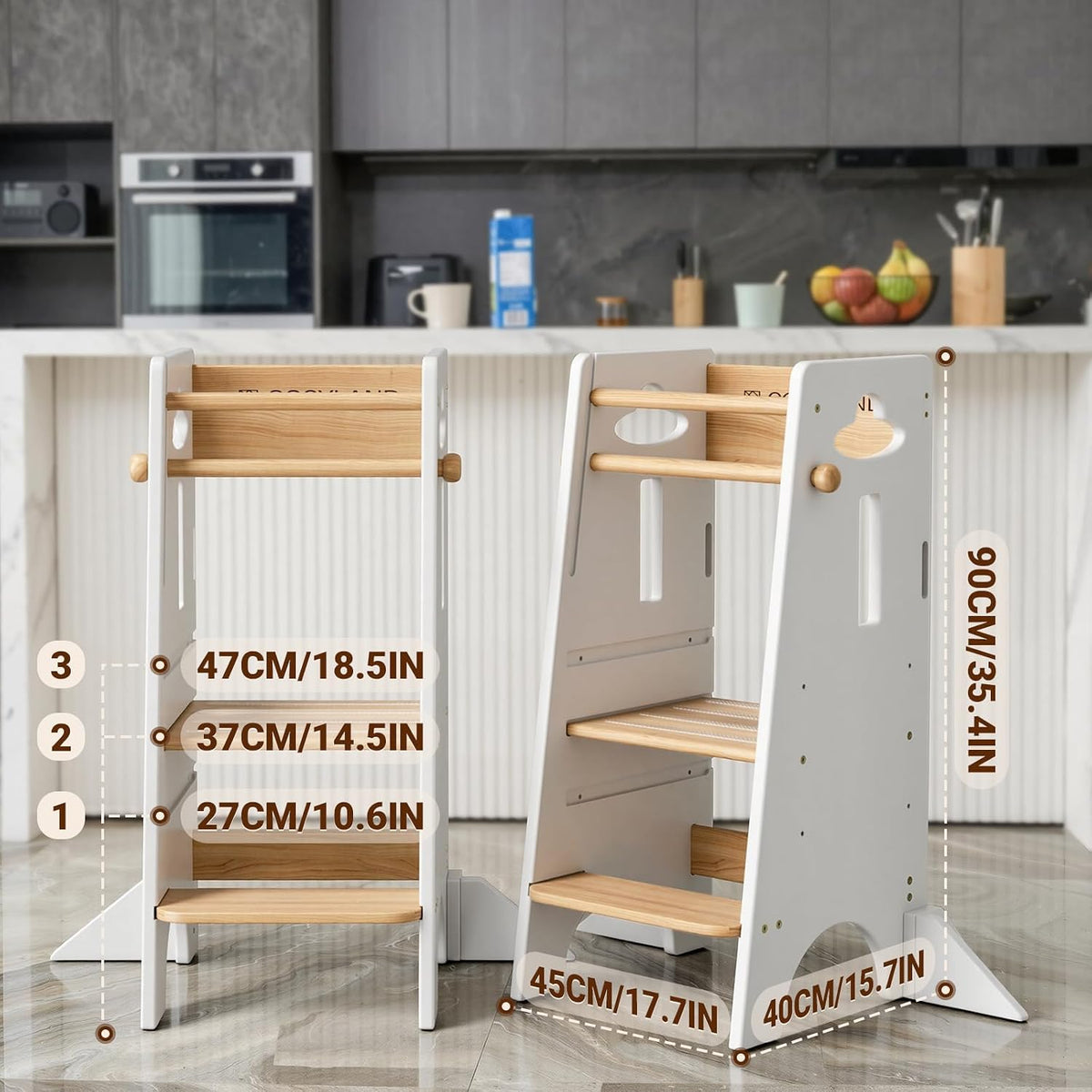 Toddler Tower Toddler Standing Kitchen Stool (NO Wide Back Panel)