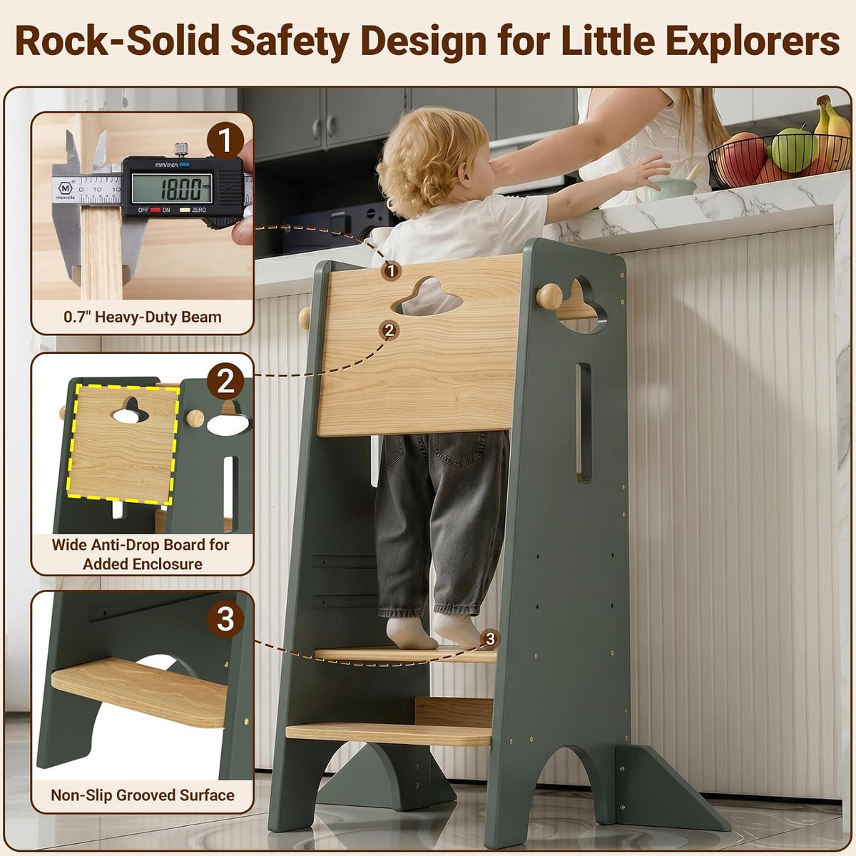 Toddler Tower Toddler Standing Kitchen Stool (NO Wide Back Panel)