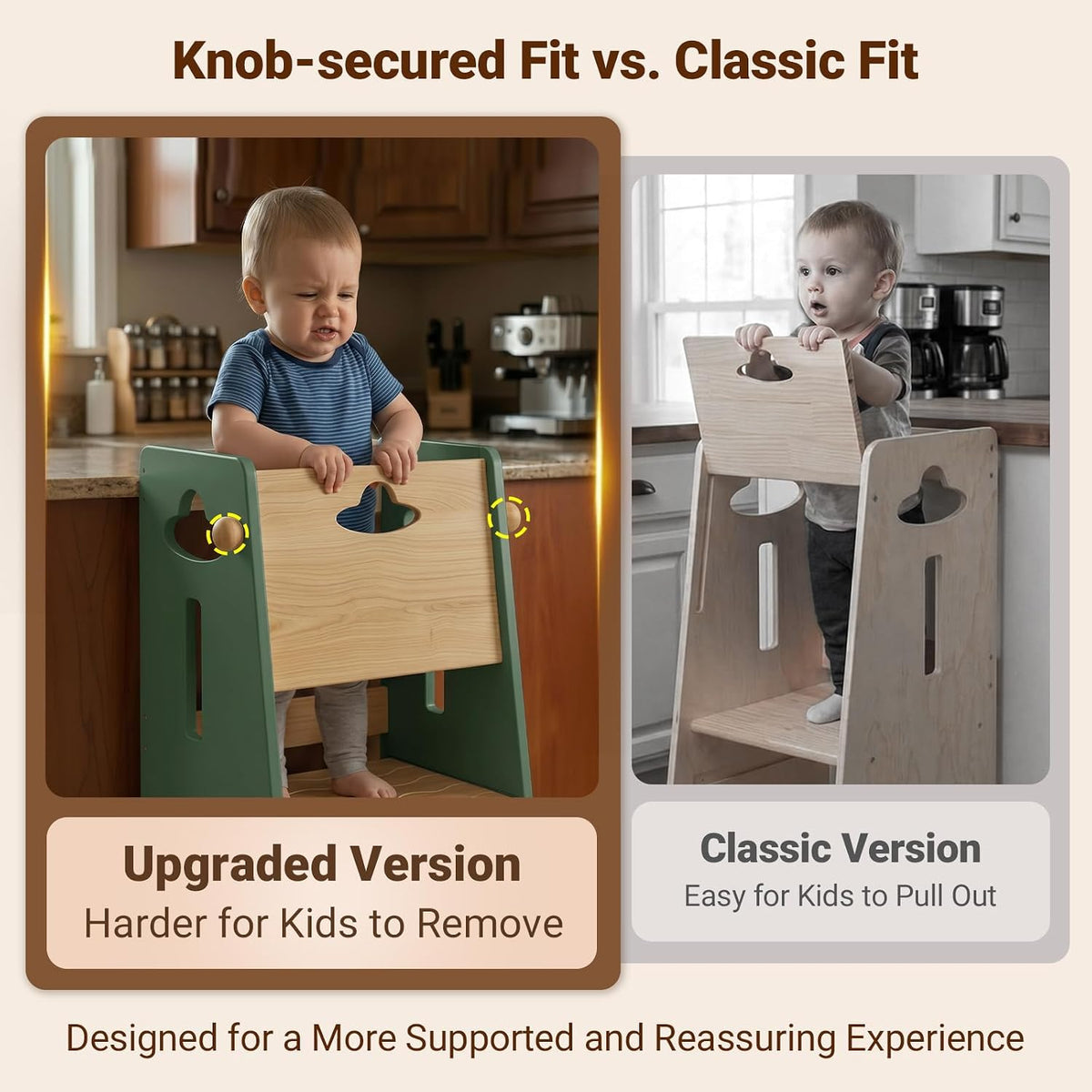 Toddler Tower Toddler Standing Kitchen Stool (NO Wide Back Panel)