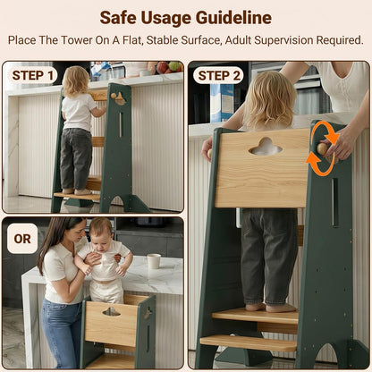 Toddler Tower Toddler Standing Kitchen Stool (NO Wide Back Panel)