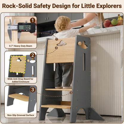 Toddler Tower Toddler Standing Kitchen Stool (NO Wide Back Panel)
