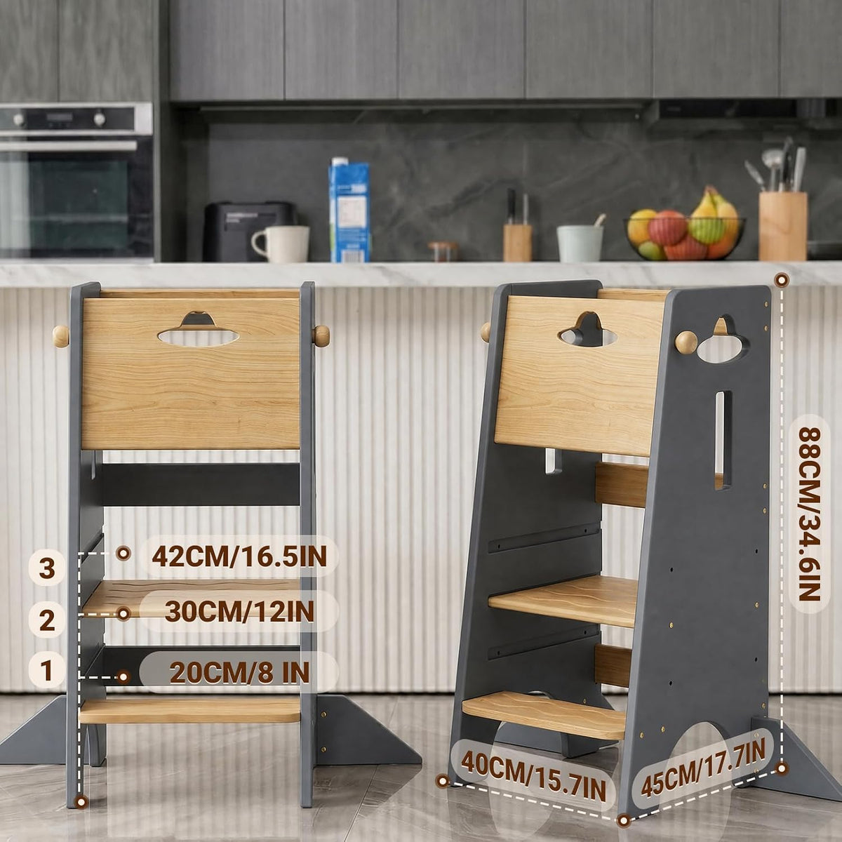 Toddler Tower Toddler Standing Kitchen Stool (NO Wide Back Panel)