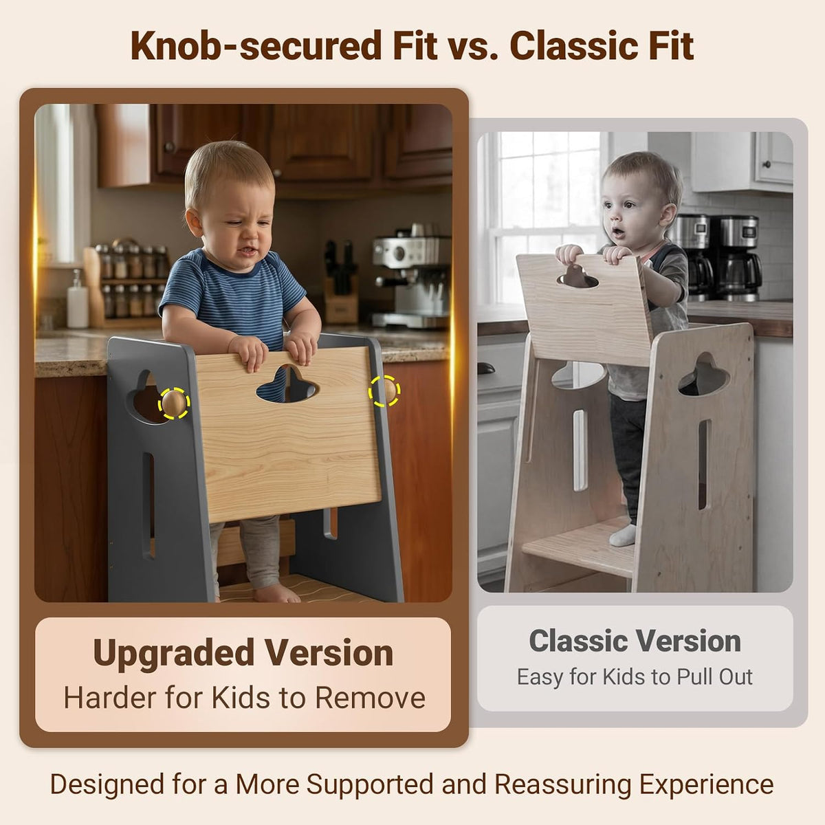 Toddler Tower Toddler Standing Kitchen Stool (NO Wide Back Panel)