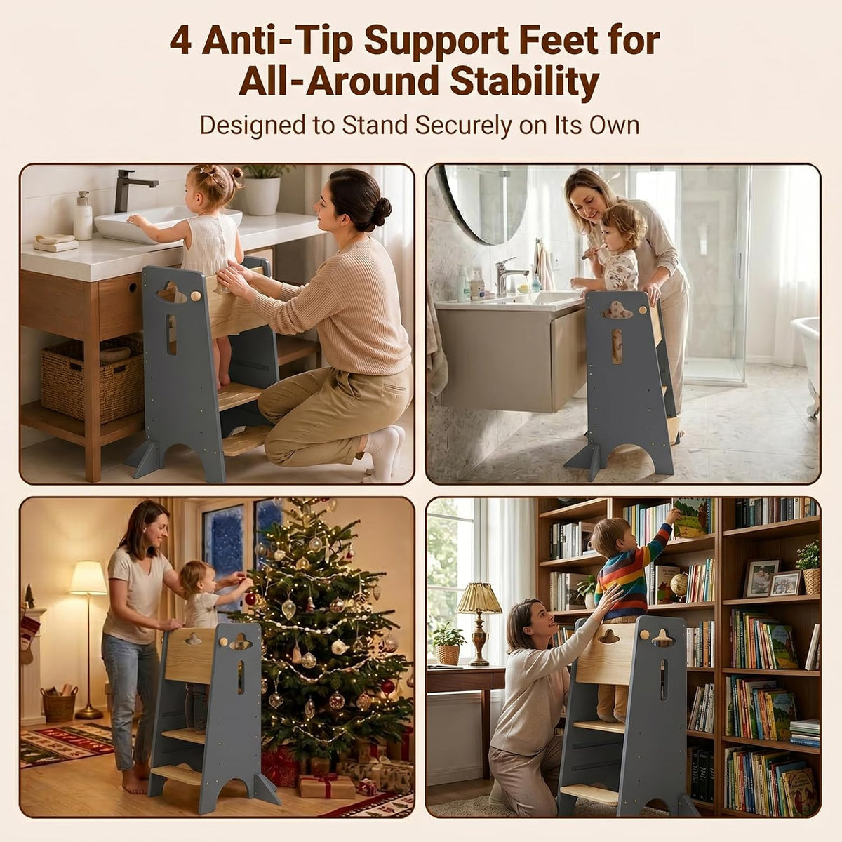 Toddler Tower Toddler Standing Kitchen Stool (NO Wide Back Panel)