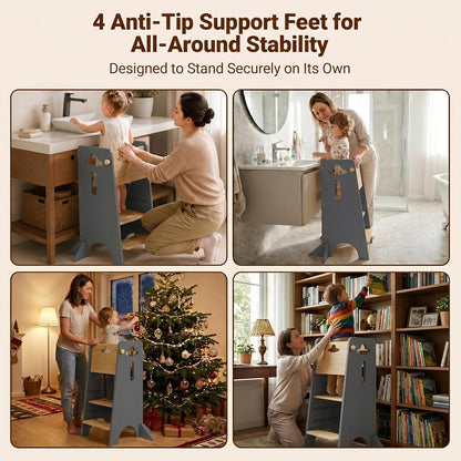 Toddler Tower Toddler Standing Kitchen Stool (NO Wide Back Panel)