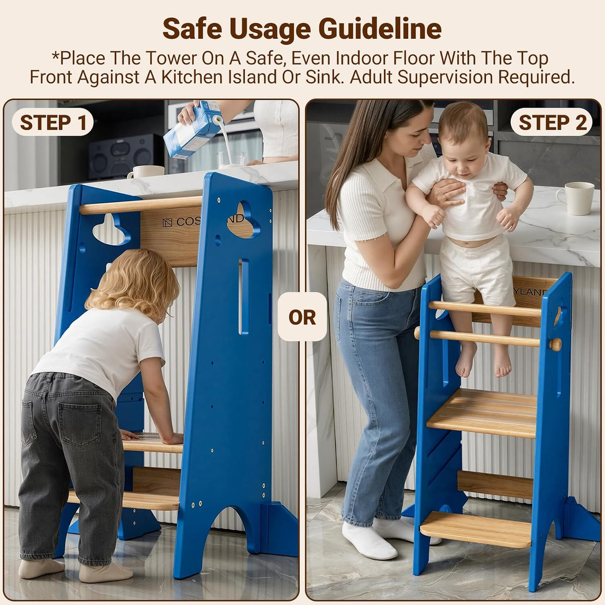 Toddler Tower Toddler Standing Kitchen Stool (NO Wide Back Panel)