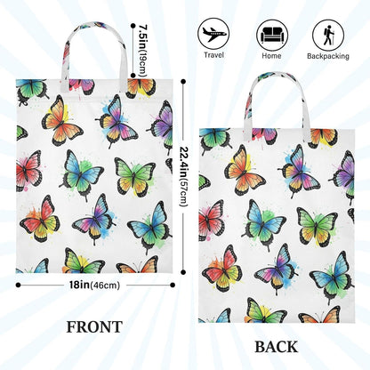 Butterflies Watercolor Waterproof Travel Laundry Bag Reusable Set of 2