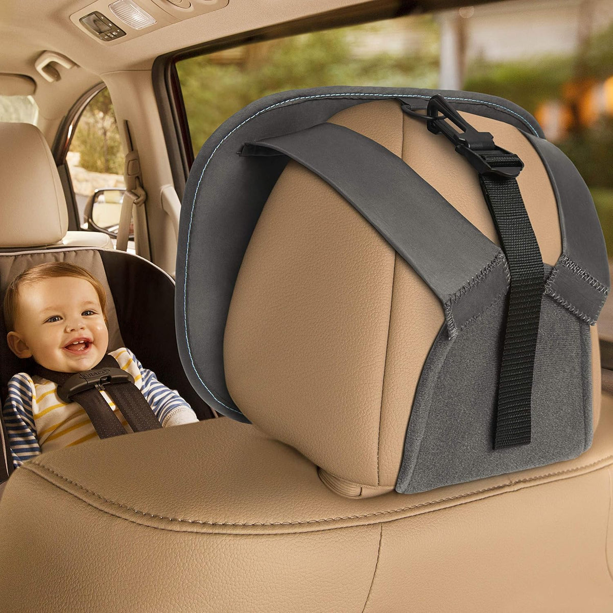 Baby Car Mirror for Rear Facing Car Seats, Clear View Baby in-Sight Auto Mirror, Dark Grey