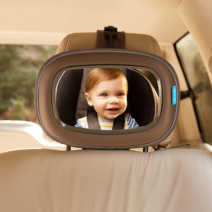Baby Car Mirror for Rear Facing Car Seats, Clear View Baby in-Sight Auto Mirror, Dark Grey