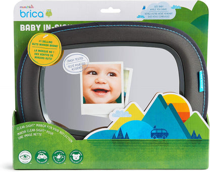 Baby Car Mirror for Rear Facing Car Seats, Clear View Baby in-Sight Auto Mirror, Dark Grey