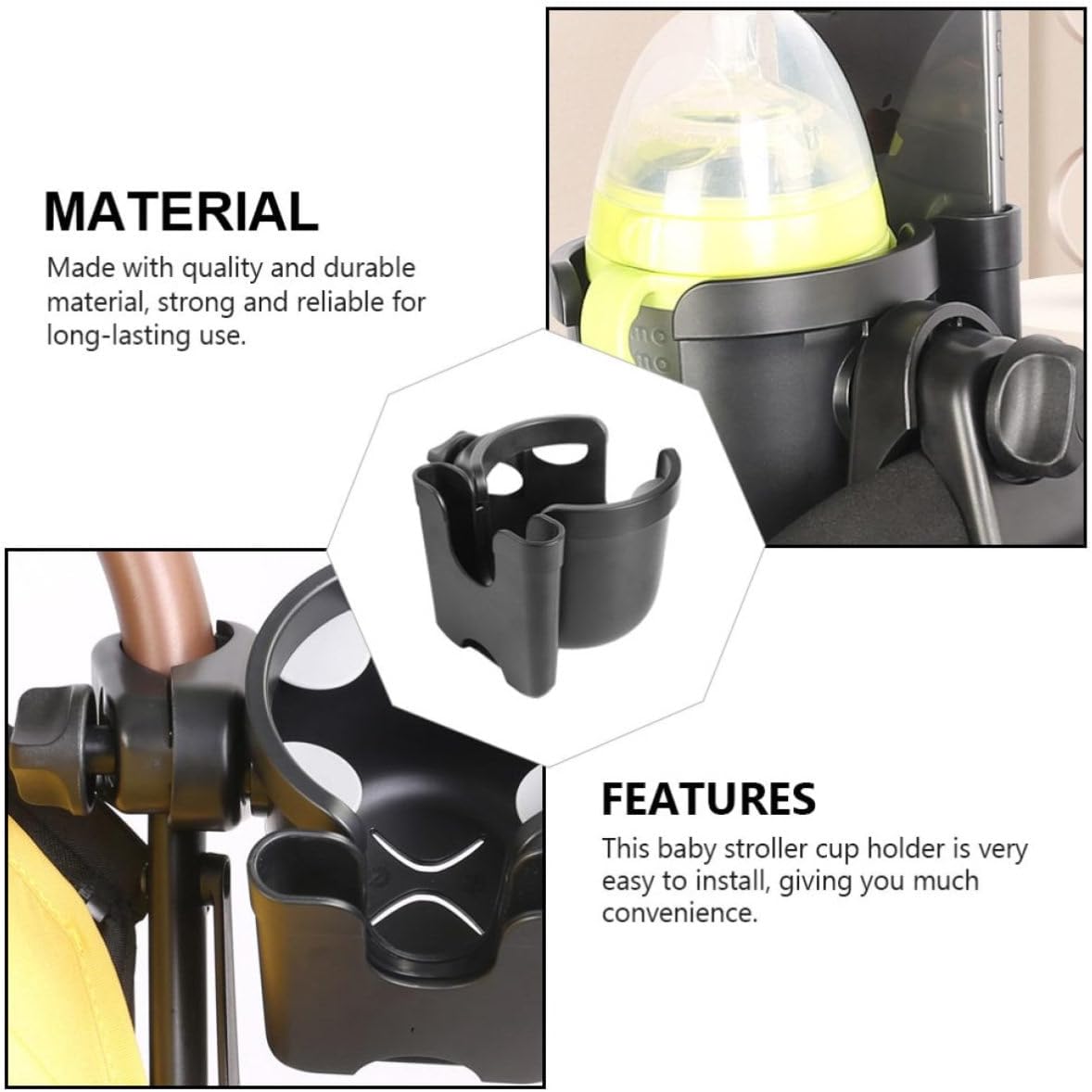 Stroller Box Holder with Cup ABS, Plastic Cellphone