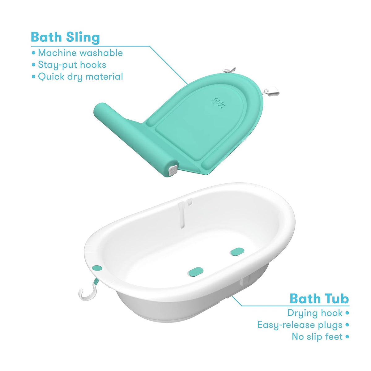 4-in-1 Grow-with-Me Bath Tub & Control The Flow Rinser Cup Bath Time Kit