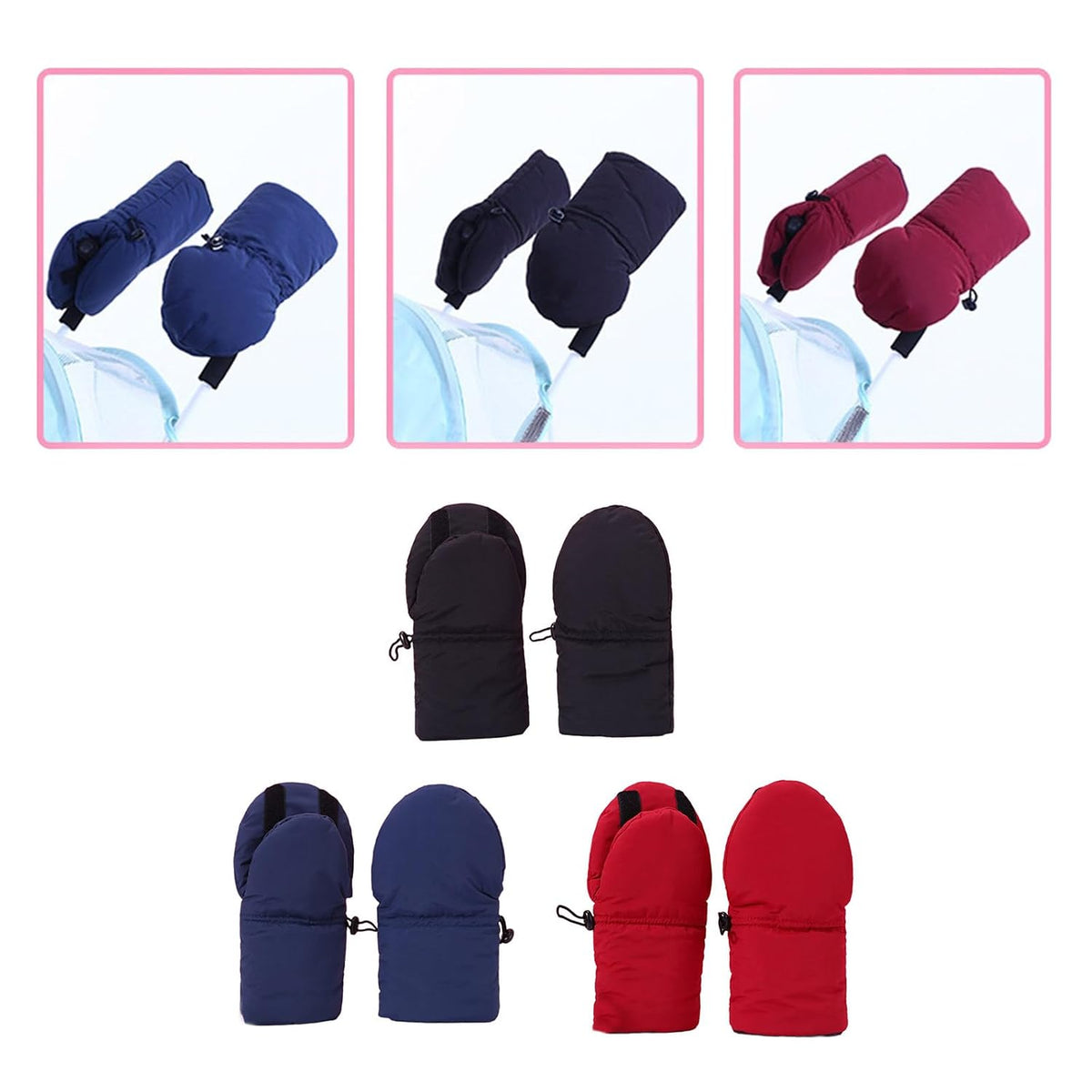 Universal Baby Stroller Gloves Comfortable Pram Hand Muffs Waterproof Shopping Cart Warm Mittens Windproof Hand Warmer Waterproof Stroller Gloves