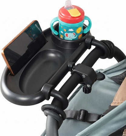 Universal Stroller Snack Tray with Cup Holder Attachment