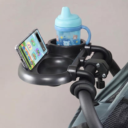 Universal Stroller Snack Tray with Cup Holder Attachment