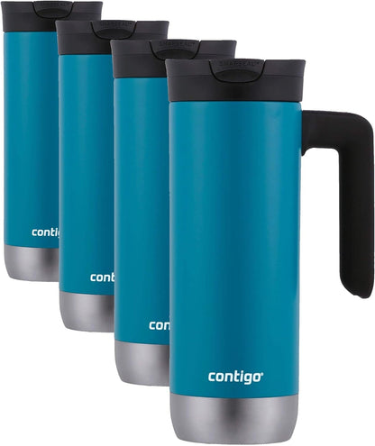 Superior 2.0 Stainless Steel Travel Mug with Handle Leak-Proof Lid Double-Wall Insulation for Hot & Cold Beverages, 20oz ,Dark Ice, Ideal for Commuting and Travel