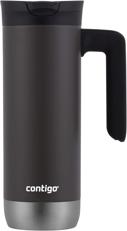 Superior 2.0 Stainless Steel Travel Mug with Handle Leak-Proof Lid Double-Wall Insulation for Hot & Cold Beverages, 20oz ,Dark Ice, Ideal for Commuting and Travel