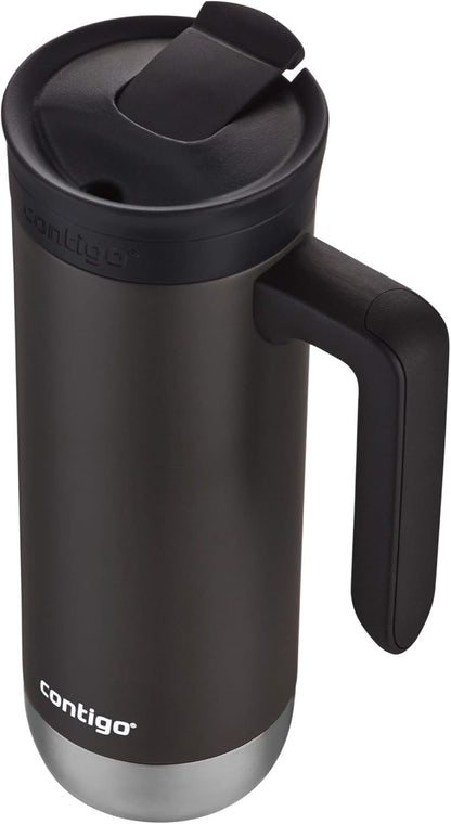 Superior 2.0 Stainless Steel Travel Mug with Handle Leak-Proof Lid Double-Wall Insulation for Hot & Cold Beverages, 20oz ,Dark Ice, Ideal for Commuting and Travel