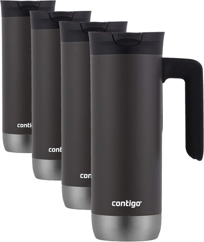 Superior 2.0 Stainless Steel Travel Mug with Handle Leak-Proof Lid Double-Wall Insulation for Hot & Cold Beverages, 20oz ,Dark Ice, Ideal for Commuting and Travel