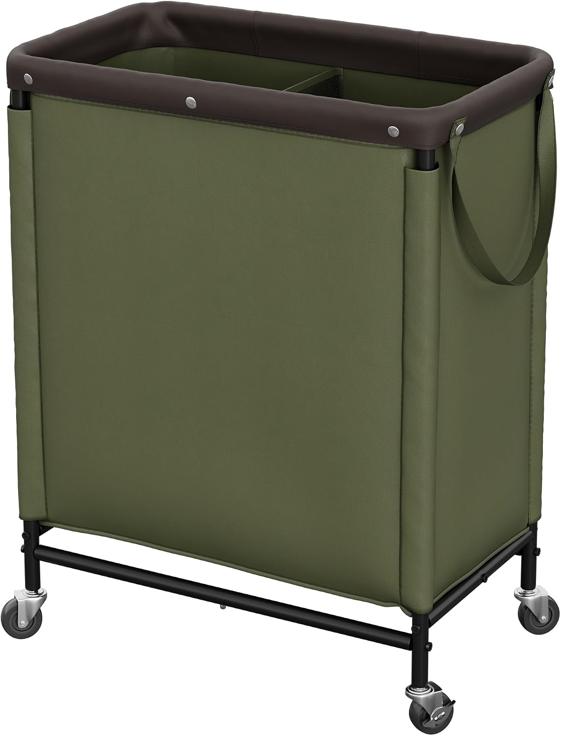 Laundry Hamper with Wheels and Removable Liner Bag, Beige, 90L