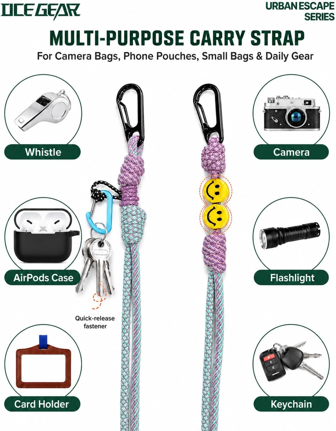 Cell Phone Bag with Strap Lightweight Crossbody Phone Purse with Nylon Lanyard Fits iPhone 12-17 for Travel Casual Walking