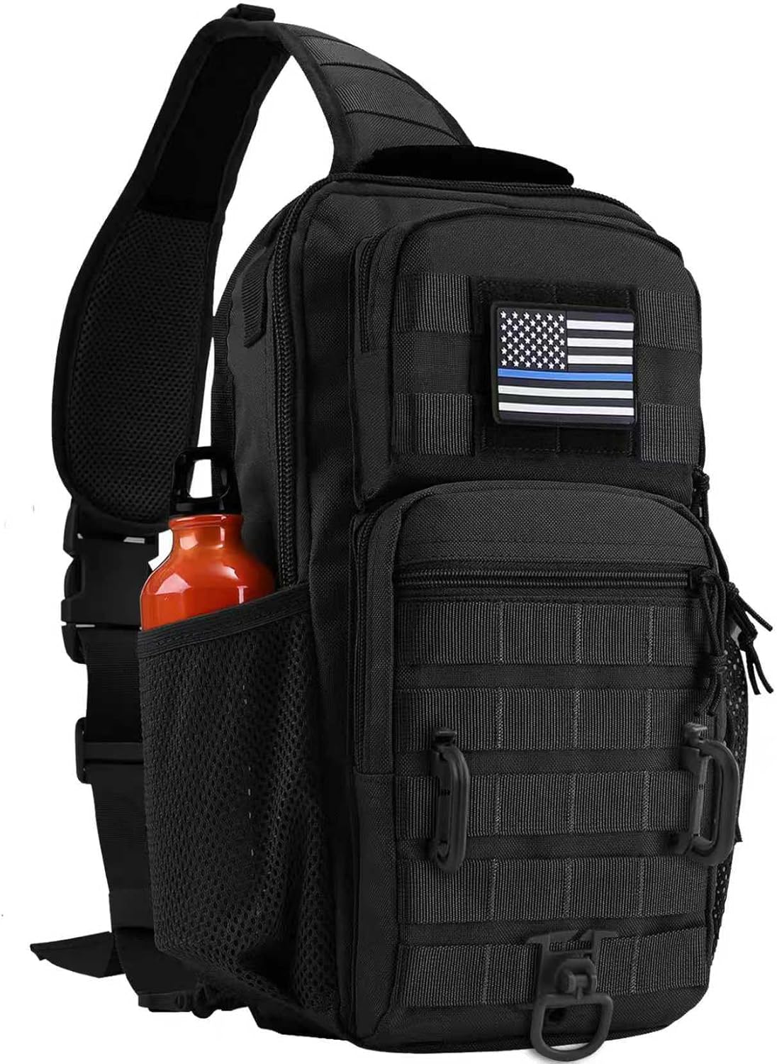 Rover Sling Pack Tactical Shoulder Sling Bag Backpack with Bottle Holder Crossbody Chest Bag, Grey
