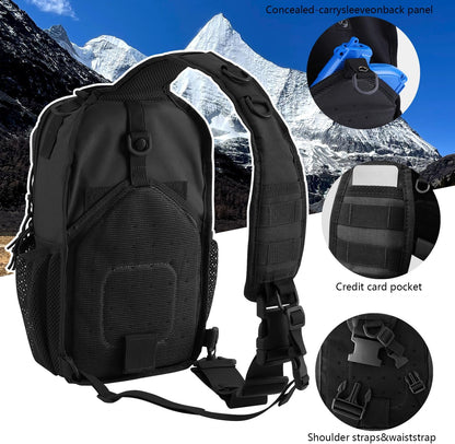 Rover Sling Pack Tactical Shoulder Sling Bag Backpack with Bottle Holder Crossbody Chest Bag, Grey