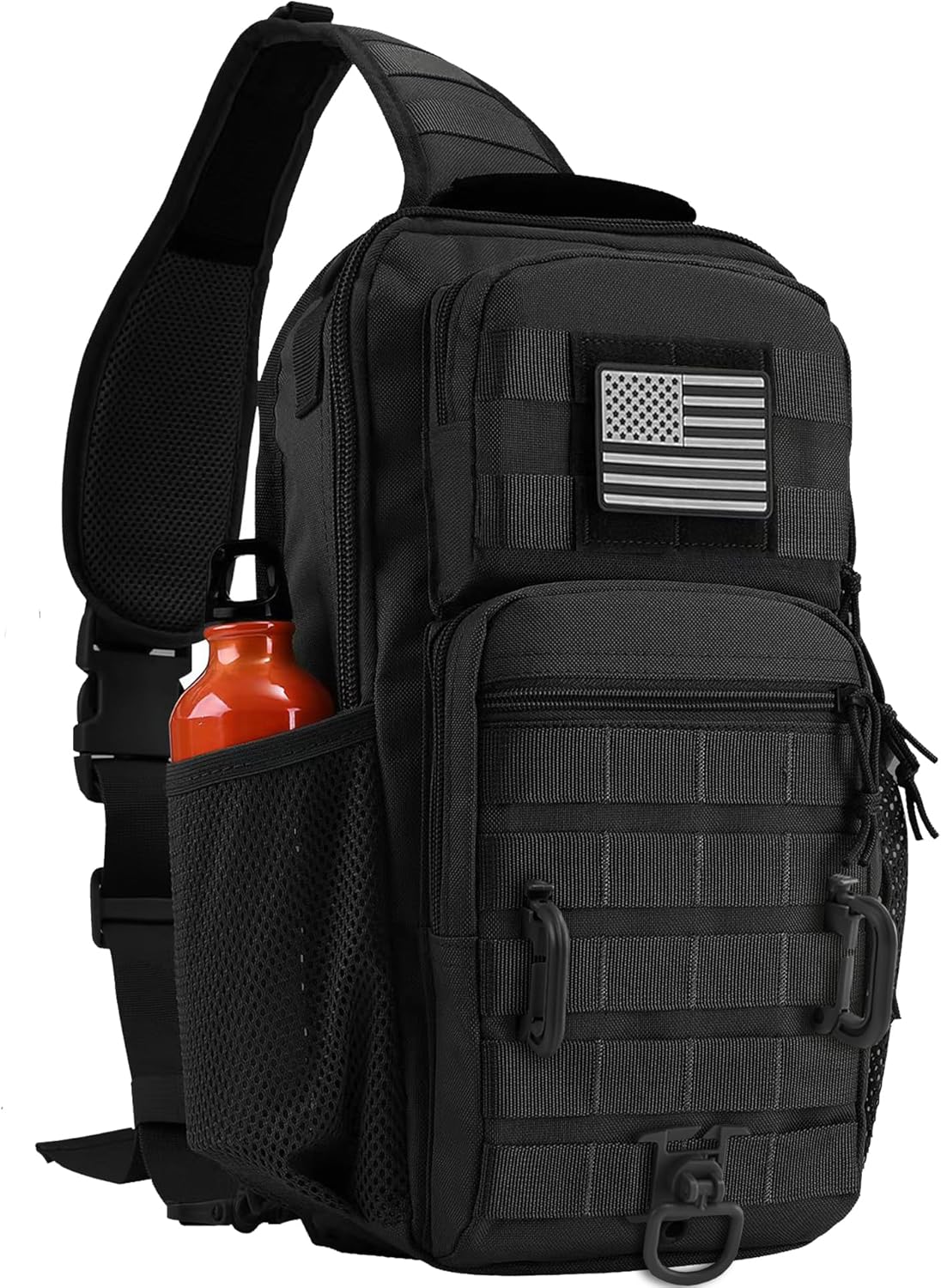 Rover Sling Pack Tactical Shoulder Sling Bag Backpack with Bottle Holder Crossbody Chest Bag, Grey