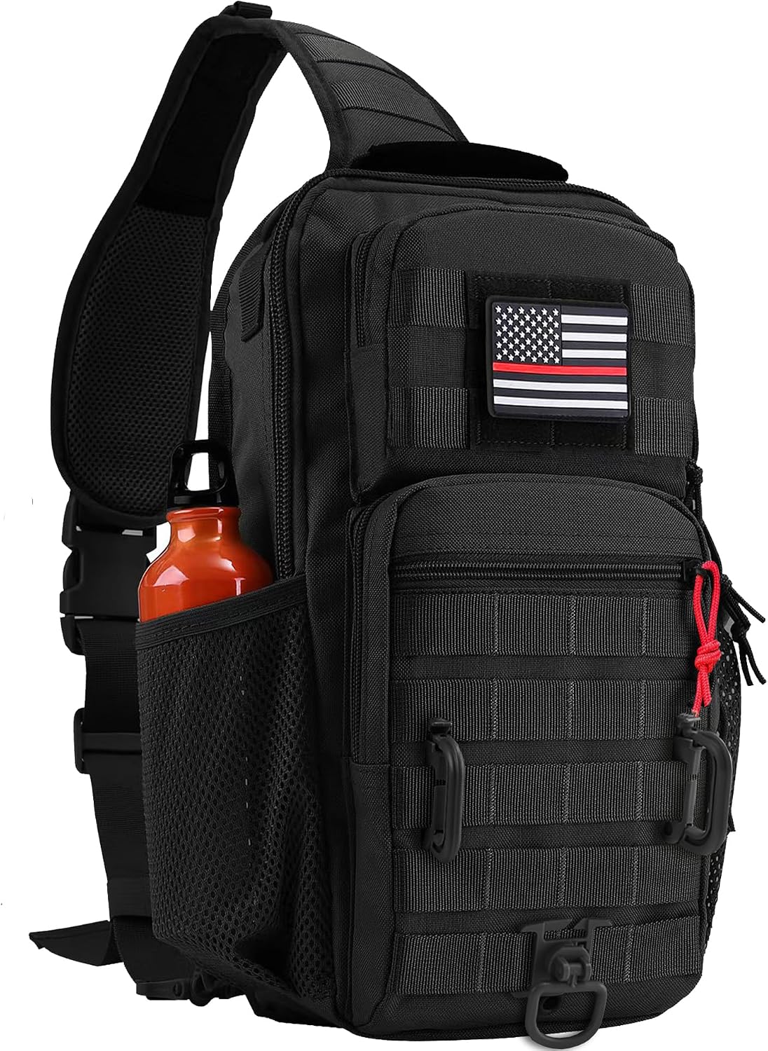 Rover Sling Pack Tactical Shoulder Sling Bag Backpack with Bottle Holder Crossbody Chest Bag, Grey