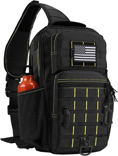 Rover Sling Pack Tactical Shoulder Sling Bag Backpack with Bottle Holder Crossbody Chest Bag, Grey