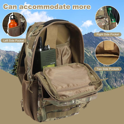 Rover Sling Pack Tactical Shoulder Sling Bag Backpack with Bottle Holder Crossbody Chest Bag, Grey