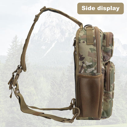 Rover Sling Pack Tactical Shoulder Sling Bag Backpack with Bottle Holder Crossbody Chest Bag, Grey