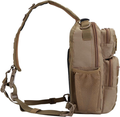 Rover Sling Pack Tactical Shoulder Sling Bag Backpack with Bottle Holder Crossbody Chest Bag, Grey