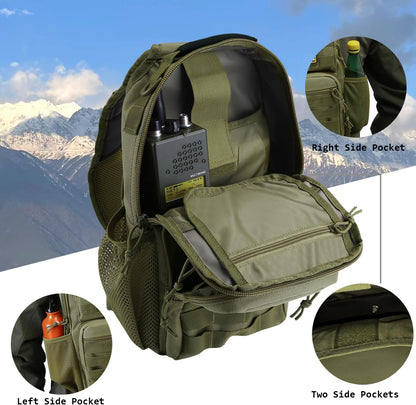 Rover Sling Pack Tactical Shoulder Sling Bag Backpack with Bottle Holder Crossbody Chest Bag, Grey