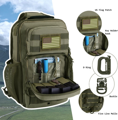 Rover Sling Pack Tactical Shoulder Sling Bag Backpack with Bottle Holder Crossbody Chest Bag, Grey