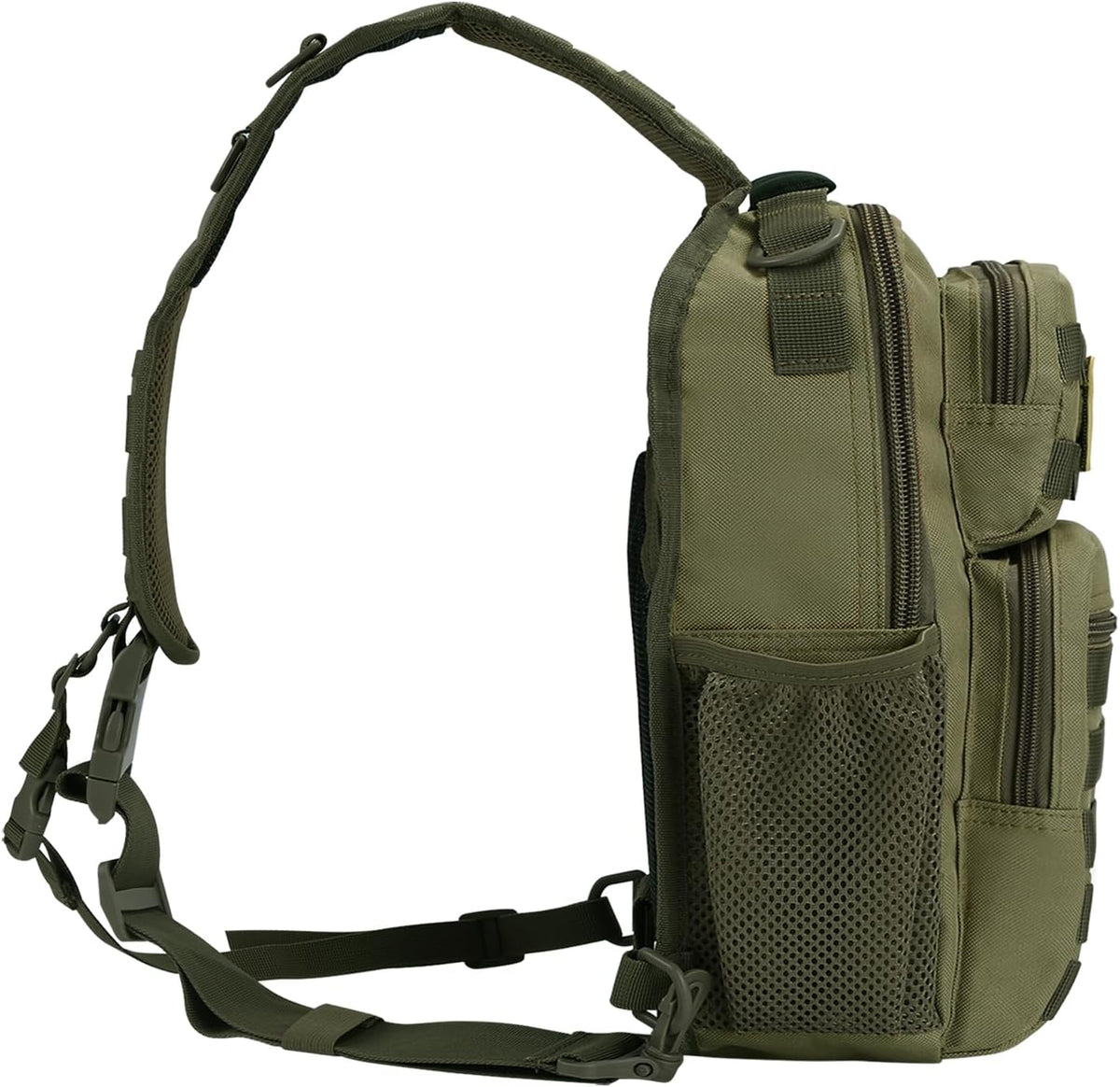 Rover Sling Pack Tactical Shoulder Sling Bag Backpack with Bottle Holder Crossbody Chest Bag, Grey