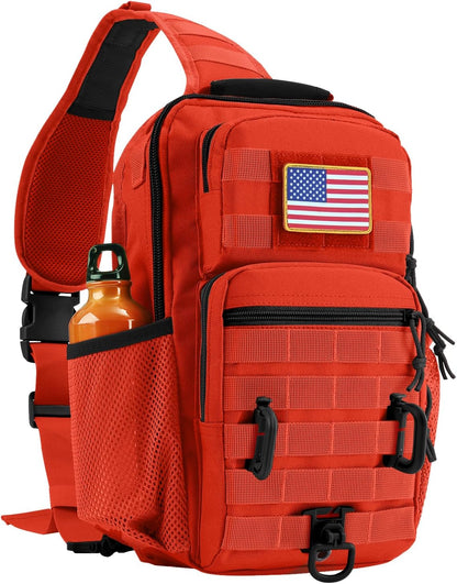 Rover Sling Pack Tactical Shoulder Sling Bag Backpack with Bottle Holder Crossbody Chest Bag, Grey