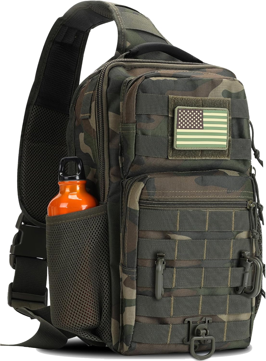Rover Sling Pack Tactical Shoulder Sling Bag Backpack with Bottle Holder Crossbody Chest Bag, Grey